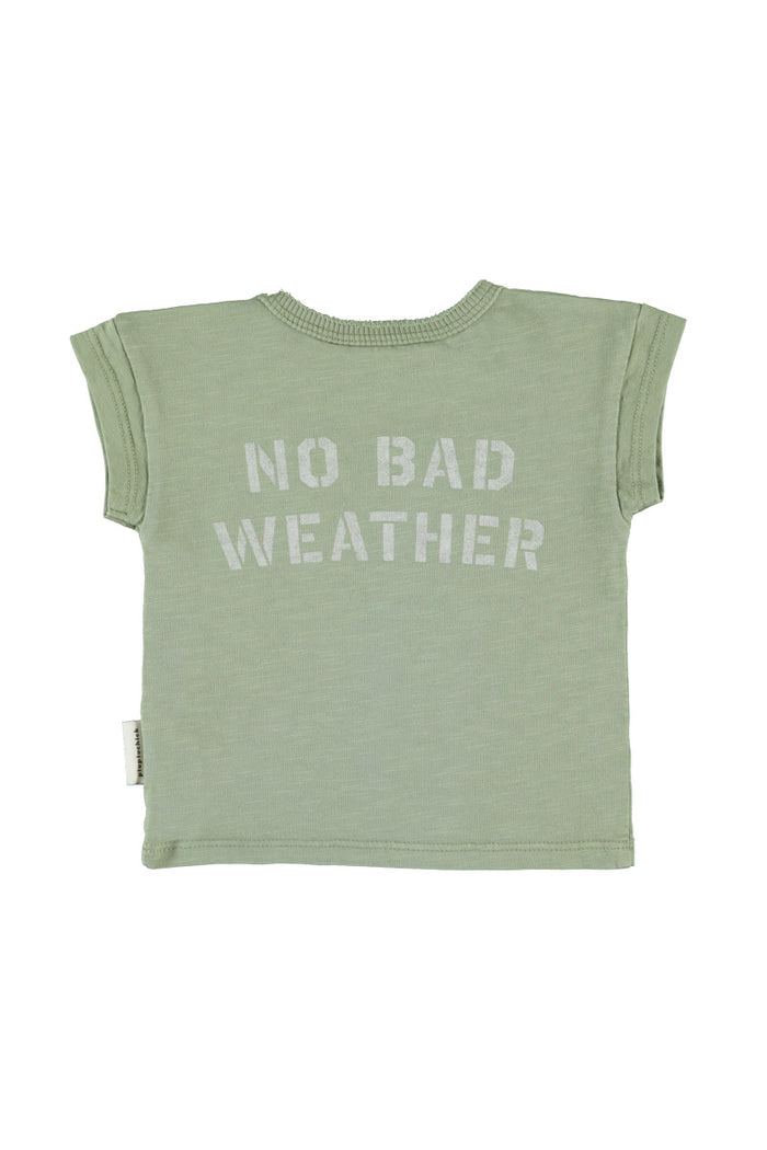 Baby T'shirt Olive Green with Sun & Cloud Print