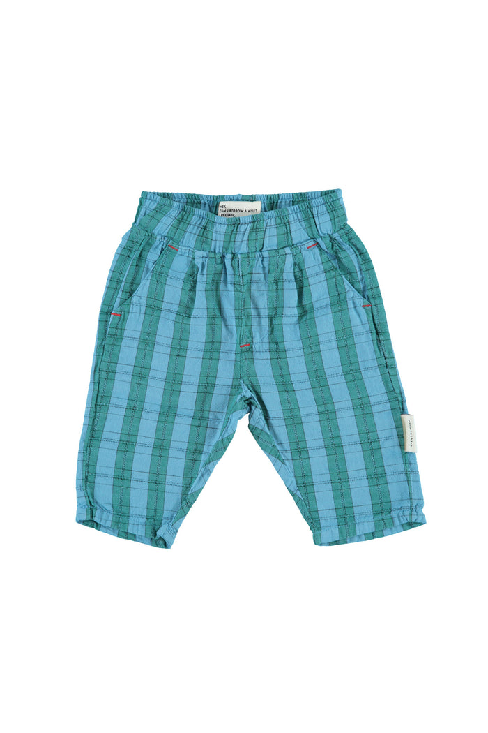 Baby unisex trousers | blue & green checkered