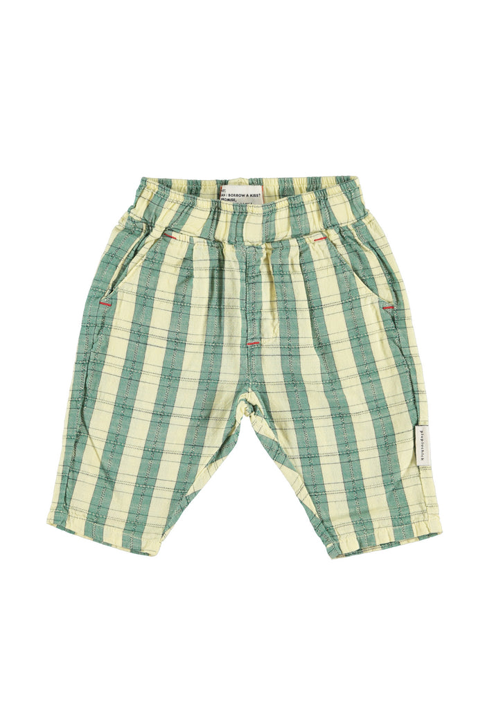 Baby unisex trousers | light yellow checkered