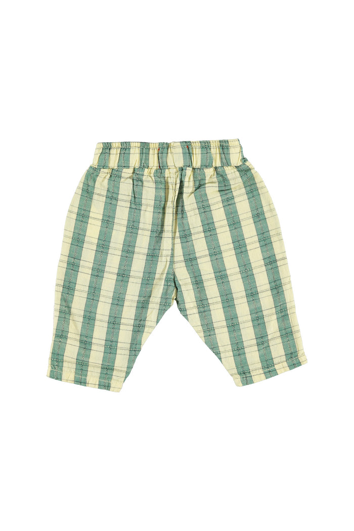 Baby unisex trousers | light yellow checkered