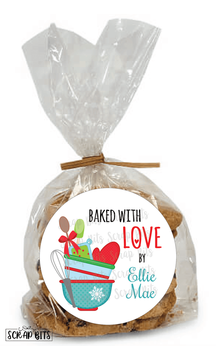 Baked With Love Holiday Baking Labels, Stacked Bowls - Scrap Bits