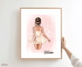Ballerina Portrait Print, Half Body, Custom Digital Drawing - Scrap Bits