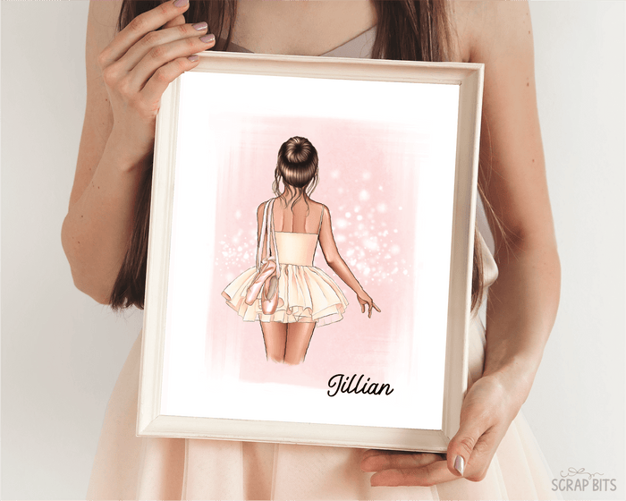 Ballerina Besties Portrait Print, Half Body, Custom Digital Drawing - Scrap Bits
