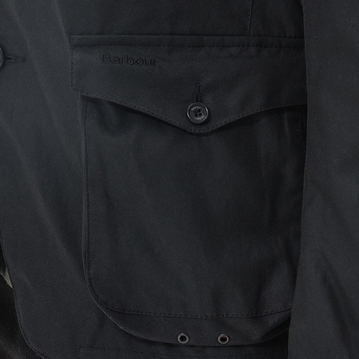 Barbour - Beacon Sports Wax Jacket in Black - Nigel Clare