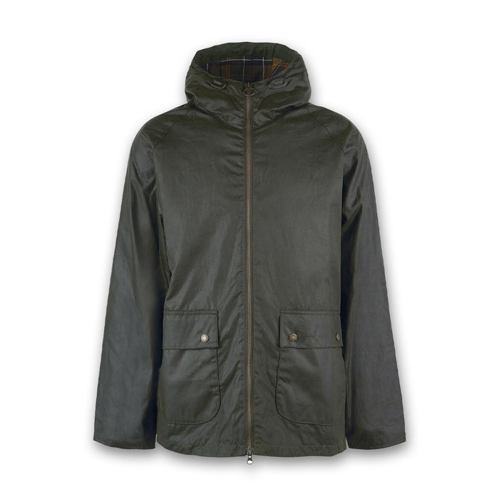 Barbour - Bedale Short Hooded Wax Jacket in Fern - Nigel Clare