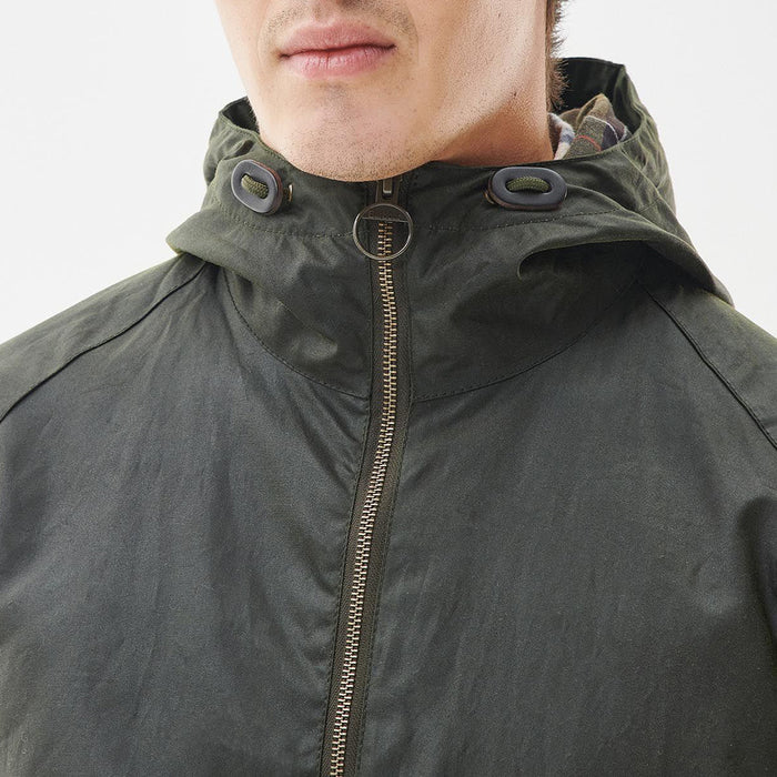 Barbour - Bedale Short Hooded Wax Jacket in Fern - Nigel Clare