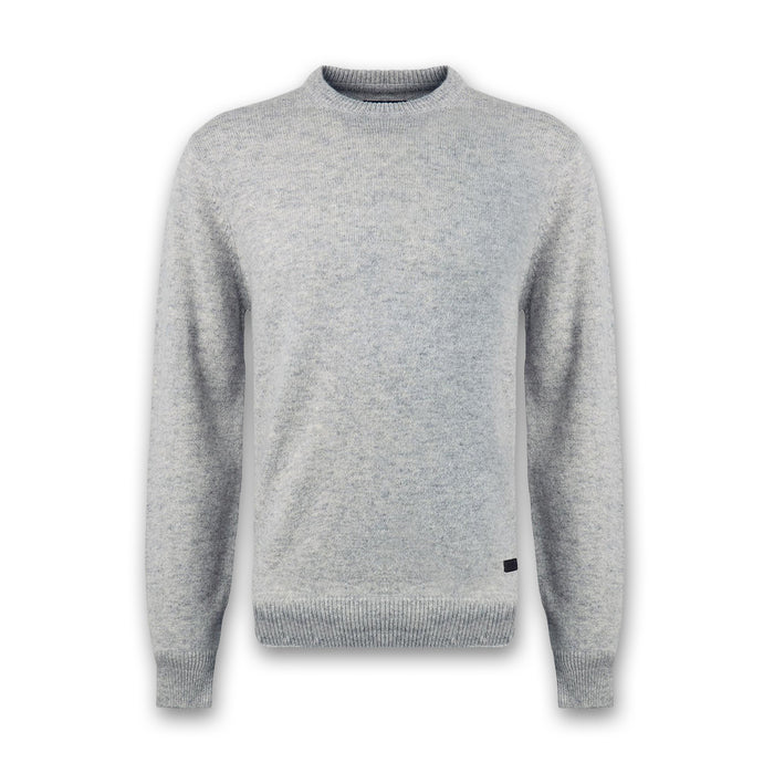 Barbour - Patch Crew Neck Sweater in Light Grey Marl - Nigel Clare