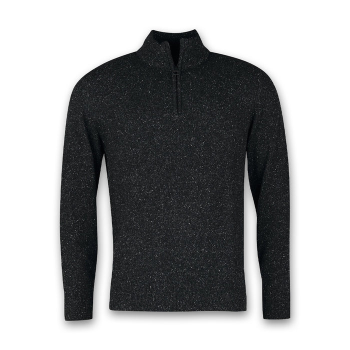 Barbour - Tisbury Half Zip Sweater in Black - Nigel Clare