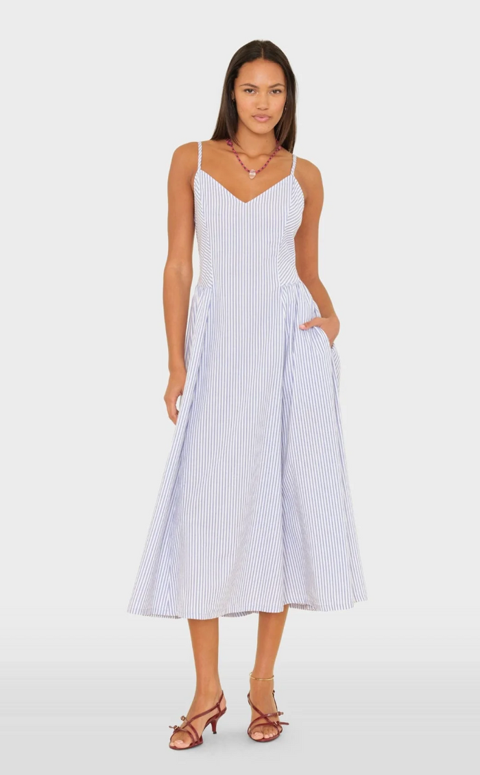Bardot Dress: Blue