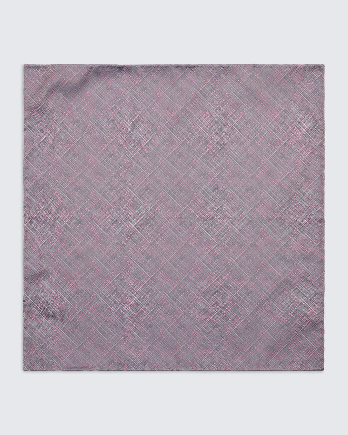 Barne Pocket Square Pink/Blue Crosshatch