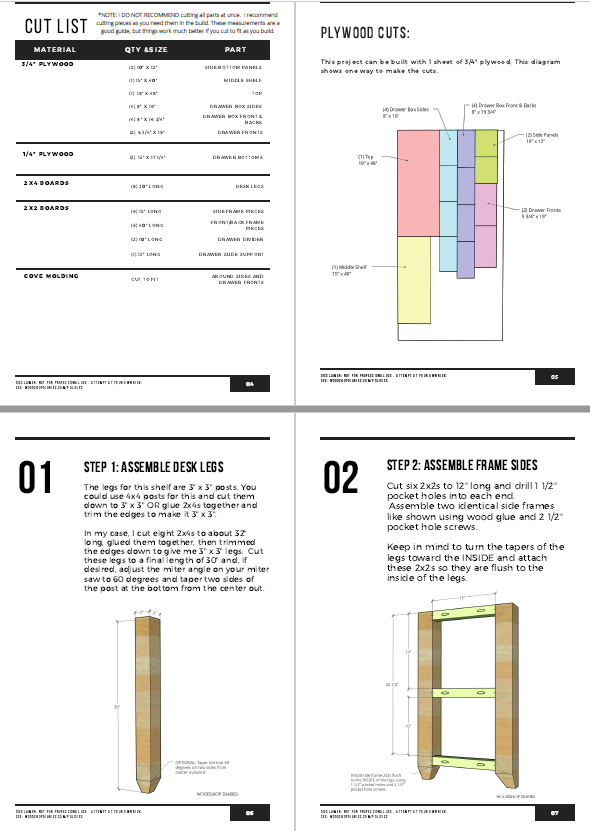 Basic Shelf with Drawers Plan