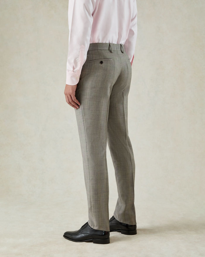 Bass Wool Prince of Wales Check Suit Grey