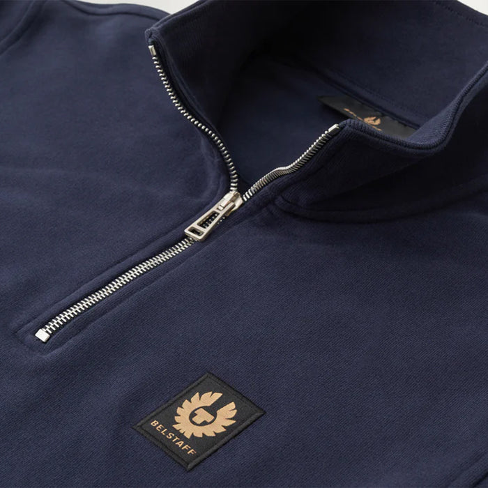 Belstaff - Quarter Zip Sweatshirt in Dark Ink - Nigel Clare