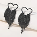 Black Heart Crystal Dangle Earring fashionnsio