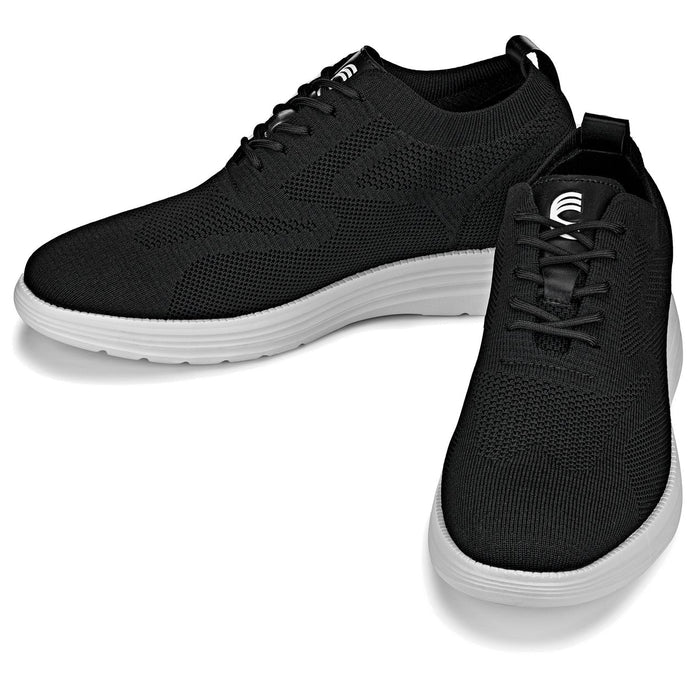 Black Lace Up Casual Walker - 2.8 Inches Taller - SARTORO