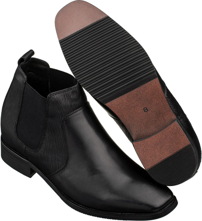 Black Leather Chelsea Boots - 3 Inches - SARTORO