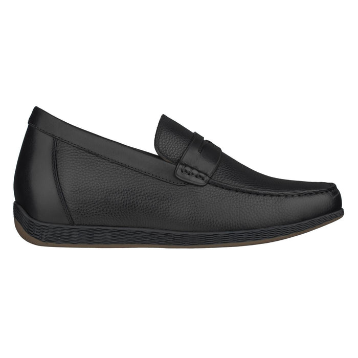 Black Penny Loafer Elevator Shoes - 2.4 Inches - SARTORO