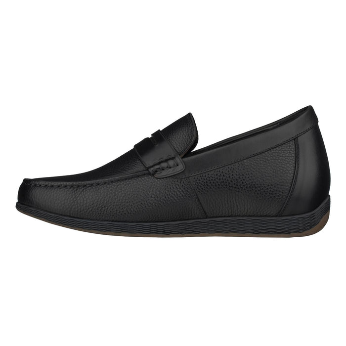 Black Penny Loafer Elevator Shoes - 2.4 Inches - SARTORO