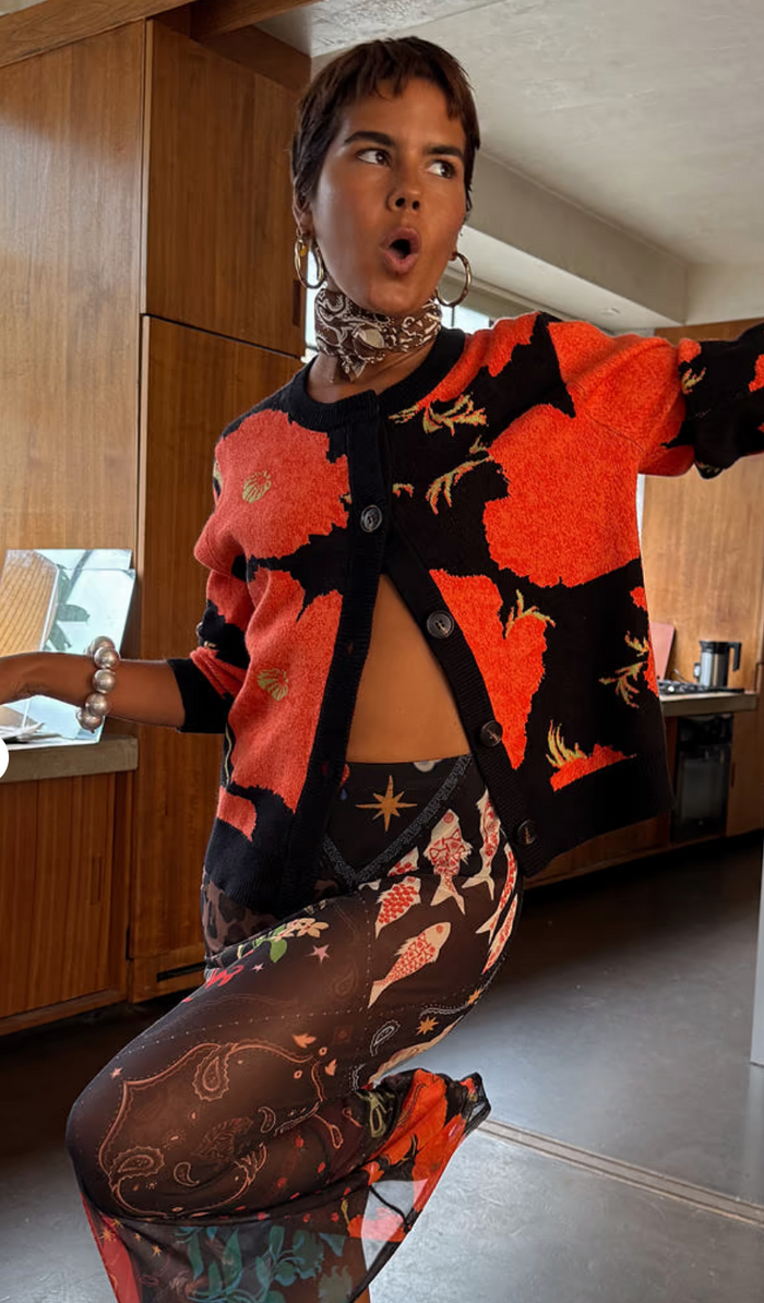 Black Poppy Cardigan