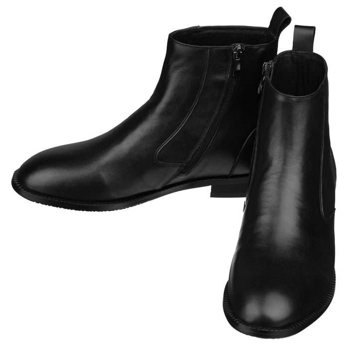 Black Zipper Boot - 2.6 Inches Taller - SARTORO