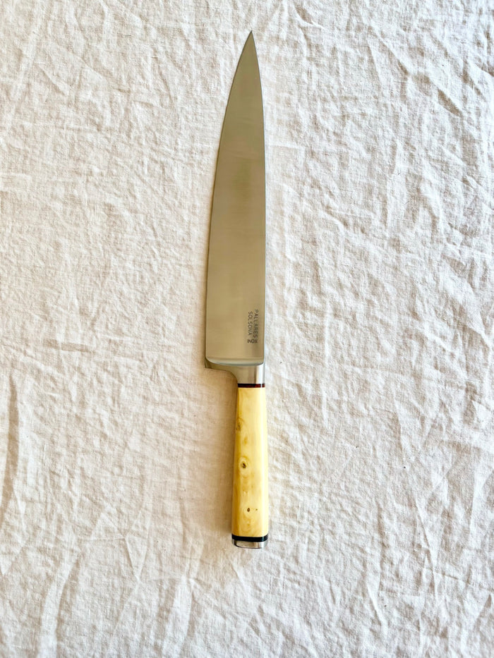 chef knife with boxwood handle by pallares solsona 25cm