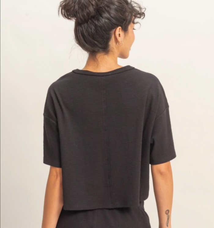 Boxy Crew Neck Pocket Tee