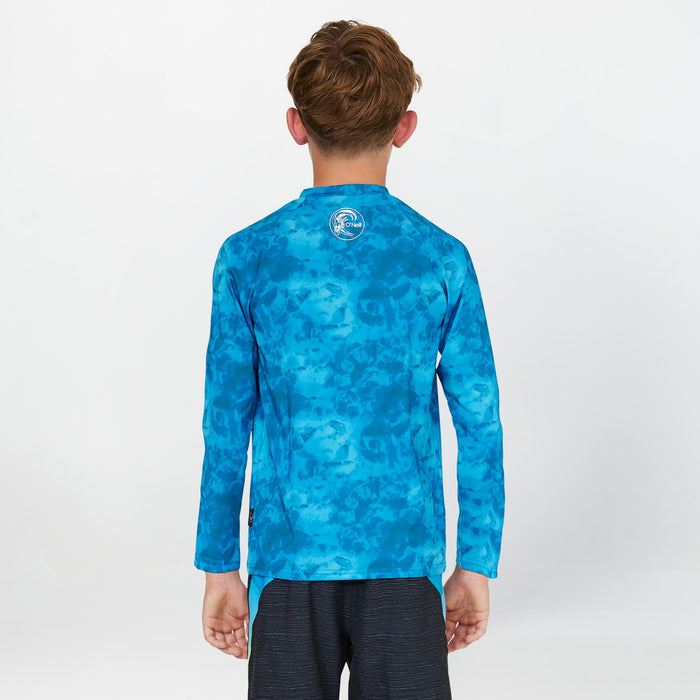 Boy's Dopedye Long Sleeve Rash Vest Tee - Tie Dye Blue