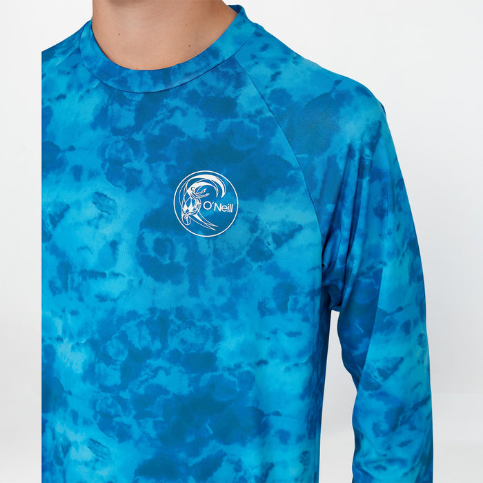 Boy's Dopedye Long Sleeve Rash Vest Tee - Tie Dye Blue