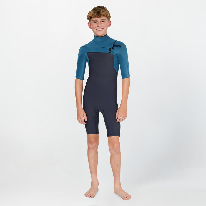 Boy's HyperFreak 2mm Short Sleeve Spring Suit Chest Zip - Blue Haze