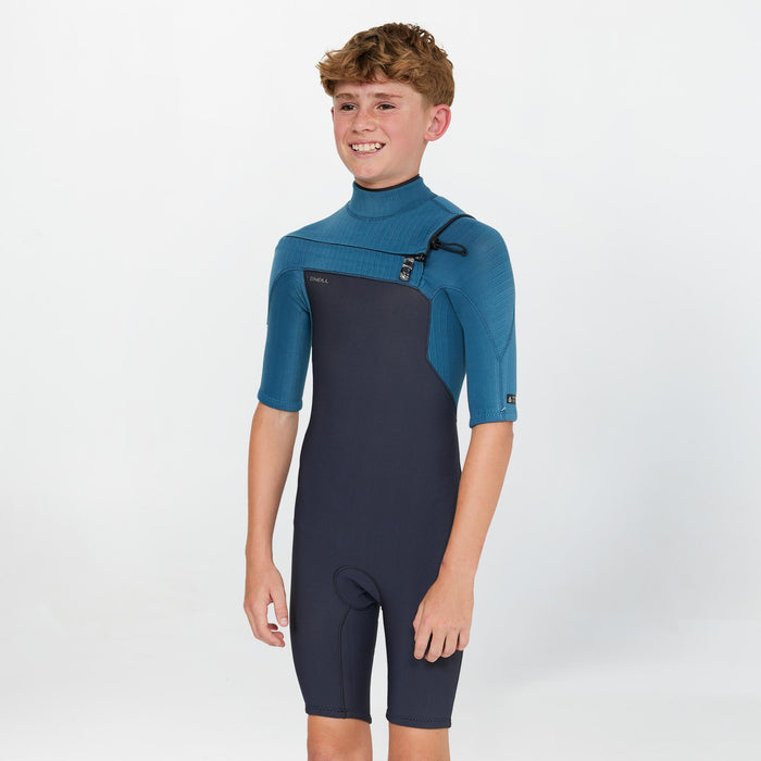 Boy's HyperFreak 2mm Short Sleeve Spring Suit Chest Zip - Blue Haze