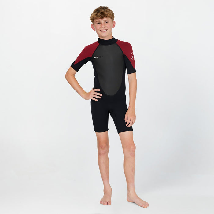 Boy's Reactor 2mm Short Sleeve Spring Suit Back Zip - Maroon