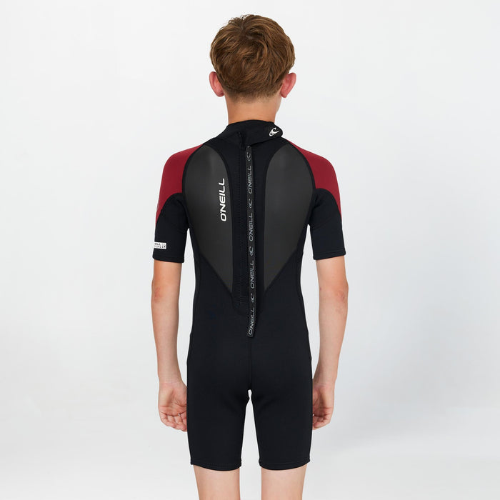 Boy's Reactor 2mm Short Sleeve Spring Suit Back Zip - Maroon