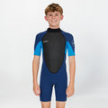 Boy's Reactor 2mm Short Sleeve Spring Suit Back Zip - Navy