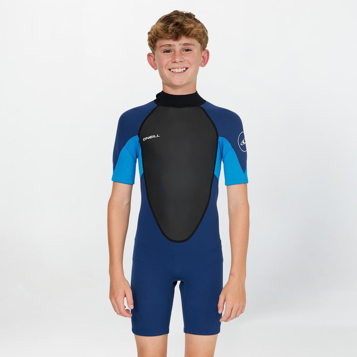 Boy's Reactor 2mm Short Sleeve Spring Suit Back Zip - Navy