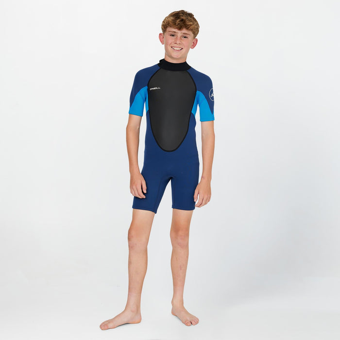 Boy's Reactor 2mm Short Sleeve Spring Suit Back Zip - Navy
