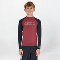 Boy's Reactor Block Long Sleeve Rash Vest - Maroon