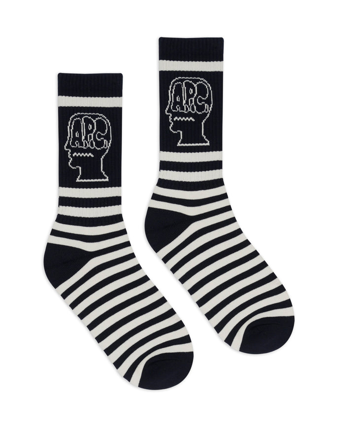Brain Dead x A.P.C. Striped Socks - Navy