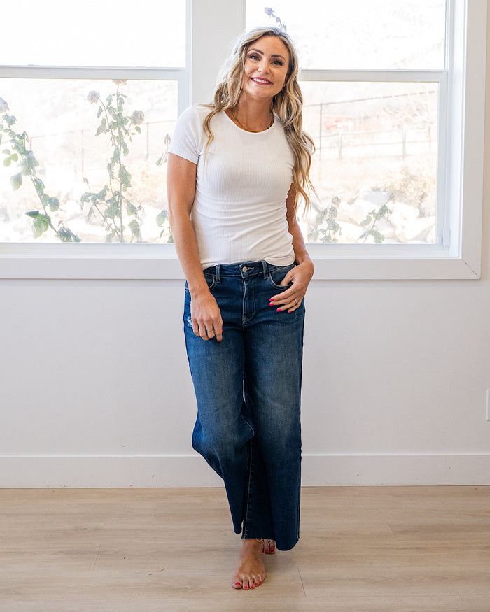 Breckin Ribbed Top - White Be Cool