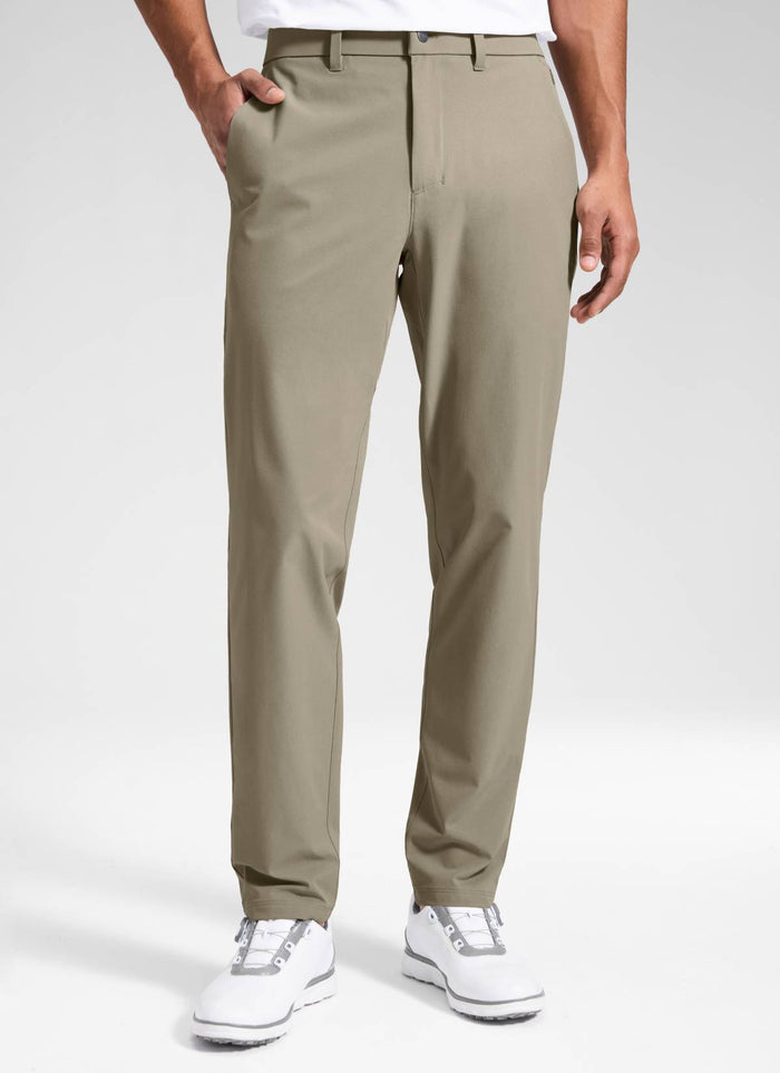 CRZ YOGA Men's BreezeLite Lightweight Golf Mid Rise Pocket Pant 30" Khali Barley