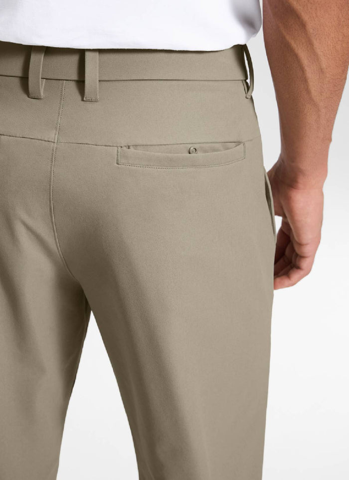 CRZ YOGA Men's BreezeLite Lightweight Golf Mid Rise Pocket Pant 30" Khali Barley