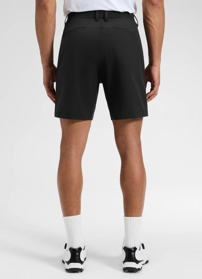 CRZ YOGA Men's BreezeLite Lightweight Golf Mid Rise Pocket Shorts 7" Black
