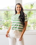 Briana Striped Knit Top - Color Options Available! Wishlist Green