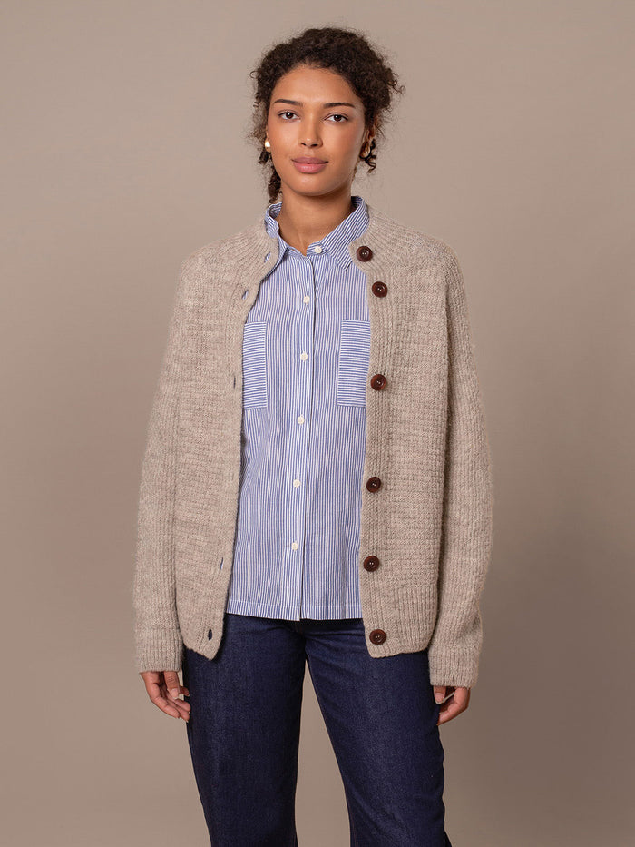 British Wool Moss Stitch Cardigan