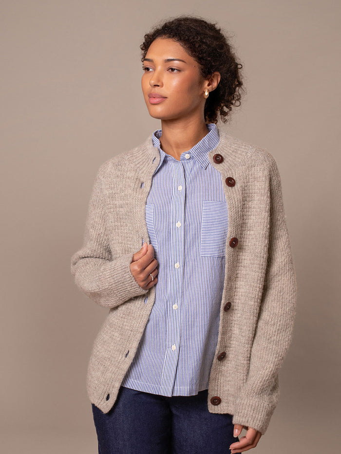 British Wool Moss Stitch Cardigan