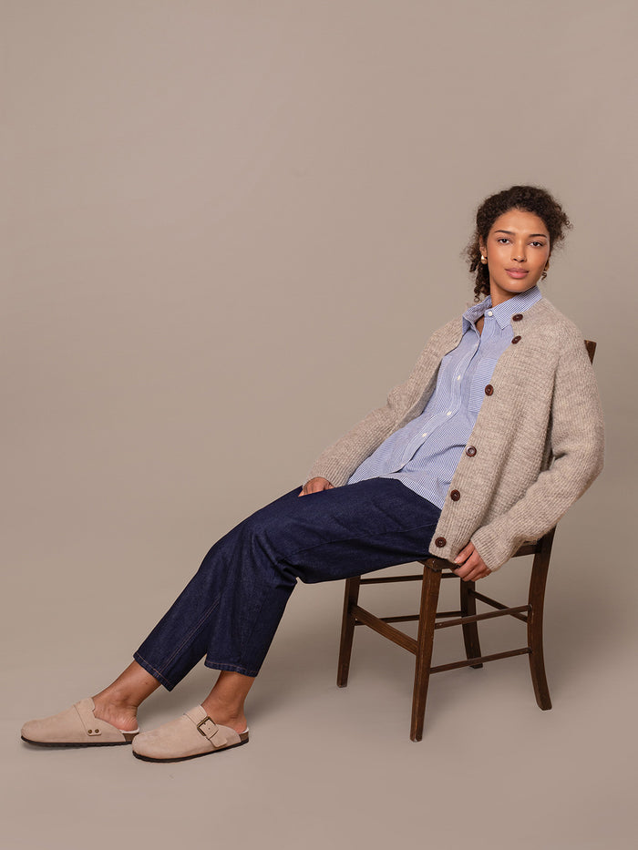 British Wool Moss Stitch Cardigan