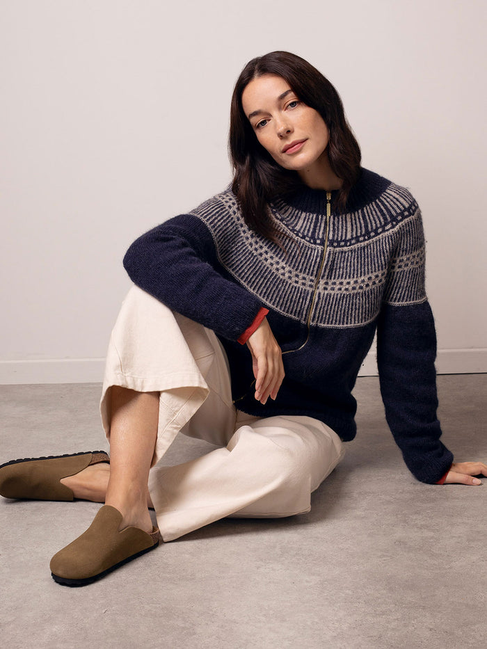 British Wool Yoke Stitch Cardigan