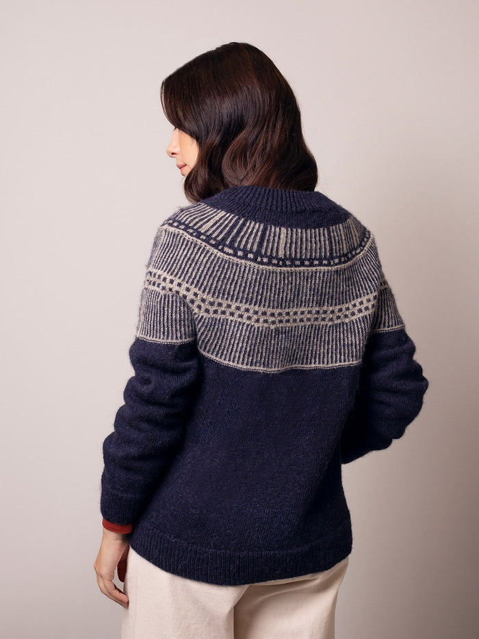 British Wool Yoke Stitch Cardigan