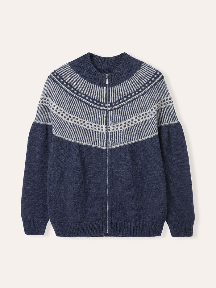 British Wool Yoke Stitch Cardigan