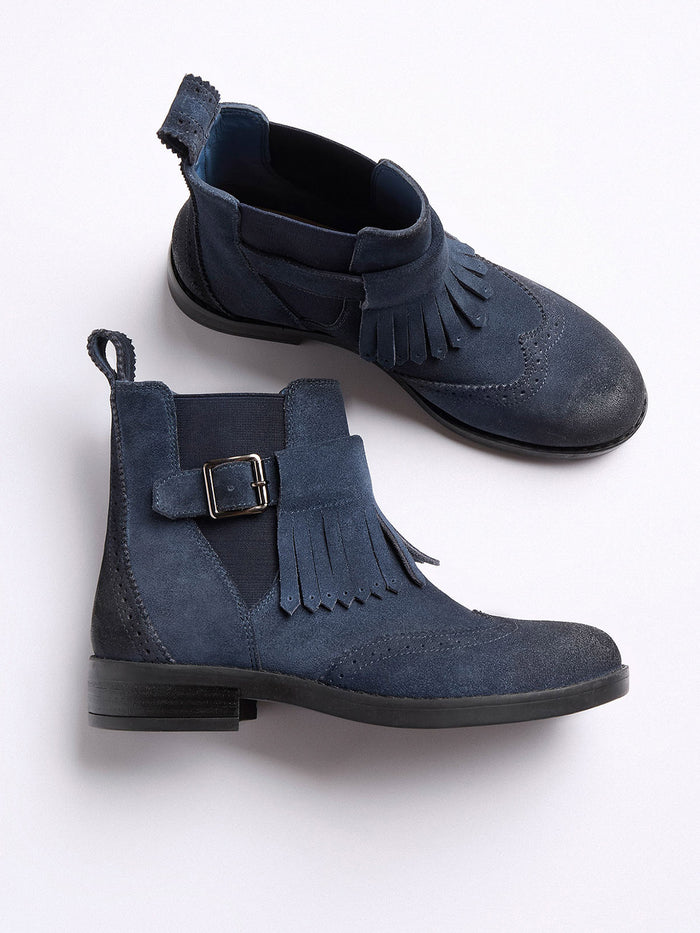 Brogued Strap Detail Chelsea Boots