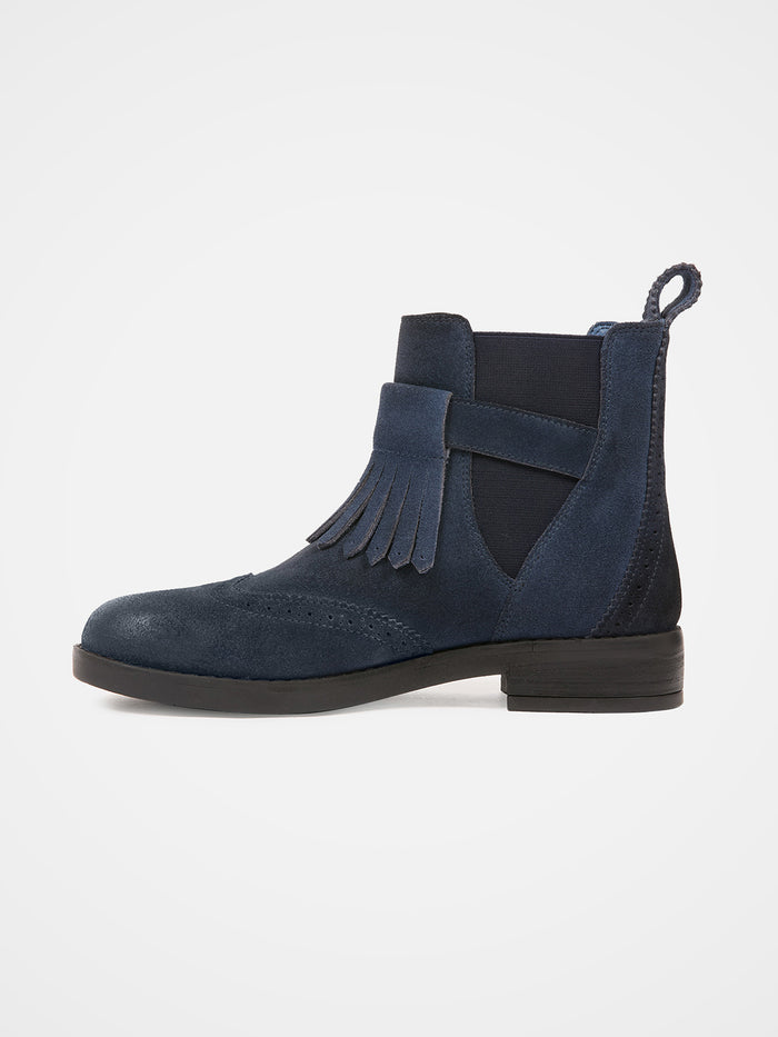 Brogued Strap Detail Chelsea Boots